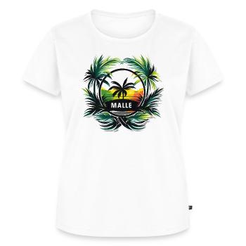 Malle Mallorca Sommeroutfit Urlaubsmotiv Strand - Frauen Premium Bio T-Shirt - Weiß - Vorne - AI Model Female 172 dark (172cm)