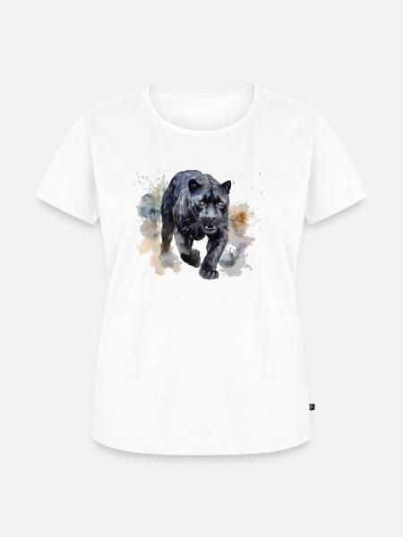 Schwarzer Panter - Frauen Premium Bio T-Shirt - Weiß