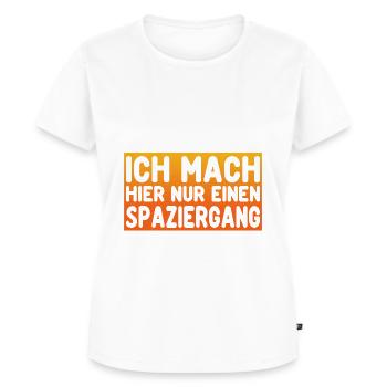 Ich mach hier nur einen Spaziergang - Frauen Premium Bio T-Shirt - Weiß - Vorne - AI Model Female 172 dark (172cm)