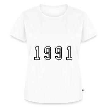 1991 Jahr Zahl - Frauen Premium Bio T-Shirt - Weiß - Vorne - AI Model Female 172 dark (172cm)