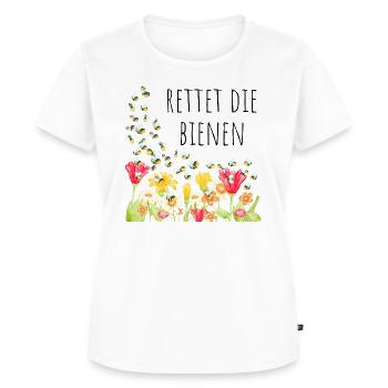 Rettet die Bienen - Frauen Premium Bio T-Shirt - Weiß - Vorne - AI Model Female 172 dark (172cm)