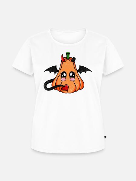 Kawaii Kürbis - Frauen Premium Bio T-Shirt - Weiß
