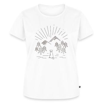 Lonely dog dogs nature wilderness loneliness - Women's Premium Organic T-shirt - white - Front - AI Model Female 172 dark (172cm)