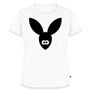 Icône lapin / Lièvre / Lièvre / Liebre / Lepre - T-shirt Premium bio Femme - blanc - Devant - AI Model Female 172 dark (172cm)
