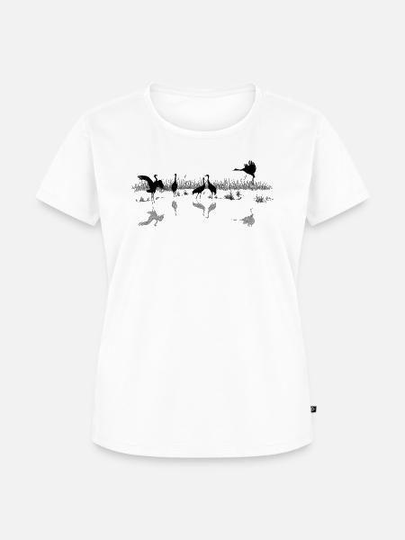 Kraniche im Wasser - Frauen Premium Bio T-Shirt - Weiß