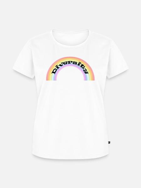 Diversity Regenbogen - Pride LGBTQIA+ - Frauen Premium Bio T-Shirt - Weiß