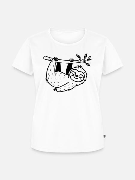 Faultier - Frauen Premium Bio T-Shirt - Weiß