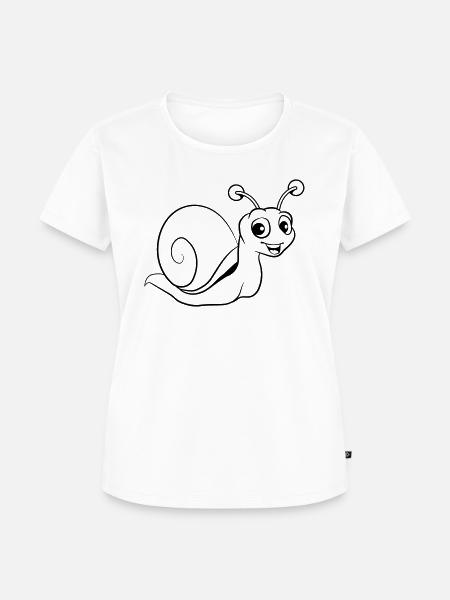 schnecke lustig süss kinder - Frauen Premium Bio T-Shirt - Weiß
