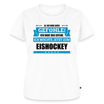 Lustiger Eishockey Spruch - Frauen Premium Bio T-Shirt - Weiß - Vorne - AI Model Female 172 dark (172cm)