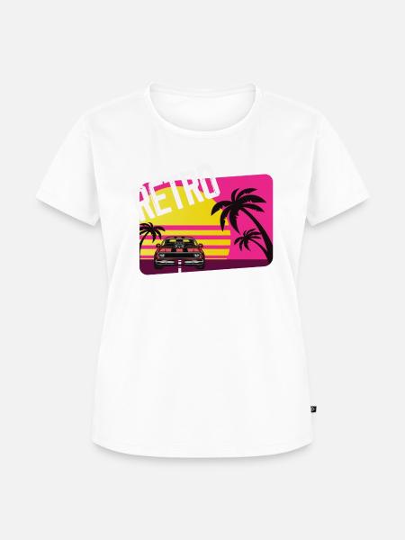 retro car sunset - Frauen Premium Bio T-Shirt - 