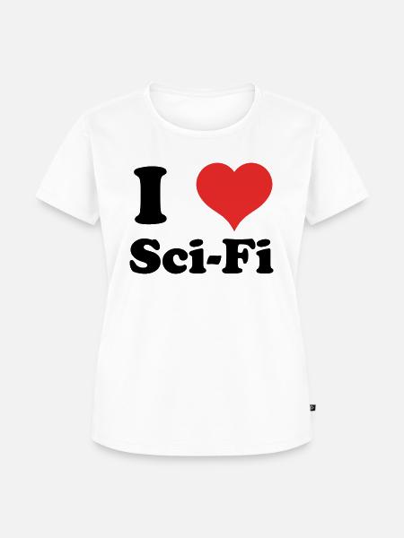 i love Sci-Fi - Frauen Premium Bio T-Shirt - Weiß