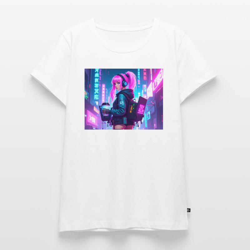 Cyber DJ Coder – Beats, Bytes & Blinks Frauen Premium Bio T-Shirt
