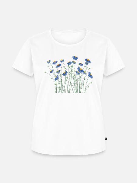 Blue Wildflower Bundle - Frauen Premium Bio T-Shirt - Weiß