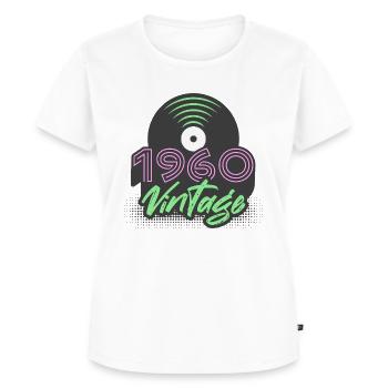 1960 Vintage Schallplatten Geburtstag Geschenkidee - Frauen Premium Bio T-Shirt - Weiß - Vorne - AI Model Female 172 dark (172cm)