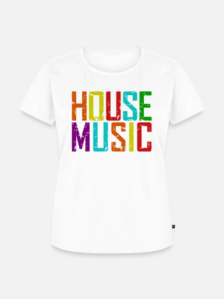 House Music LGBT Regenbogen - Frauen Premium Bio T-Shirt - Weiß