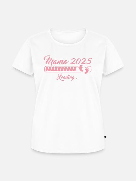 Mama 2025 loading Werdende Mutter - Frauen Premium Bio T-Shirt - Weiß