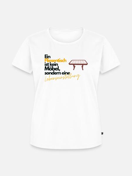Fliesentisch - Lebenseinstellung - Lustig - Frauen Premium Bio T-Shirt - Weiß