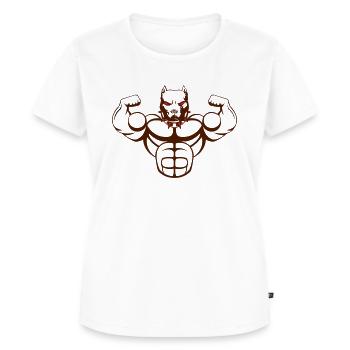 strong dog_02 - Frauen Premium Bio T-Shirt - Weiß - Vorne - AI Model Female 172 dark (172cm)