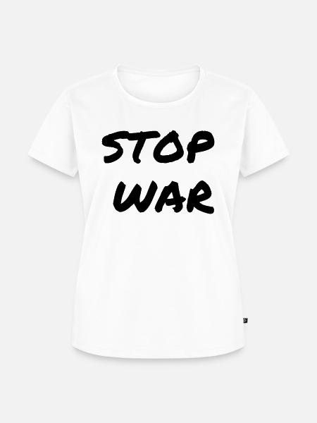 Stop War - Frauen Premium Bio T-Shirt - Weiß