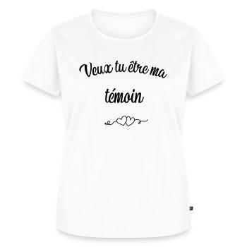 veux tu être ma témoin - T-shirt Premium bio Femme - blanc - Devant - AI Model Female 172 dark (172cm)
