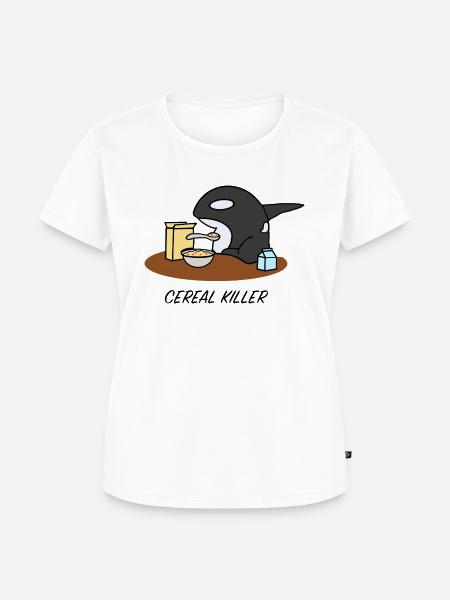 Cereal Killer Shark Tee - Frauen Premium Bio T-Shirt - Weiß