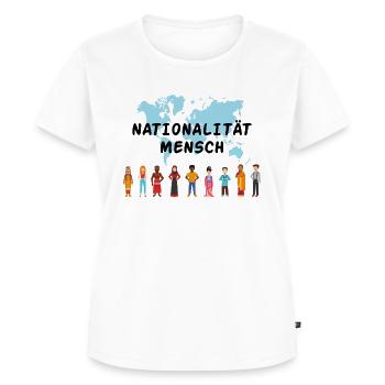 Nationalität mensch Geschenk Rassismus Toleranz - Frauen Premium Bio T-Shirt - Weiß - Vorne - AI Model Female 172 dark (172cm)