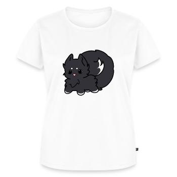 Niedlich Hund Schwarz Weiß - Frauen Premium Bio T-Shirt - Weiß - Vorne - AI Model Female 172 dark (172cm)