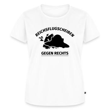 Reichsflugscheiben gegen Rechts - Frauen Premium Bio T-Shirt - Weiß - Vorne - AI Model Female 172 dark (172cm)