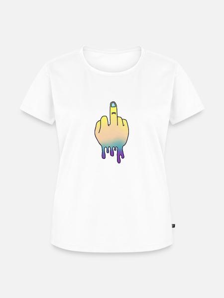 Mittelfinger - Frauen Premium Bio T-Shirt - Weiß