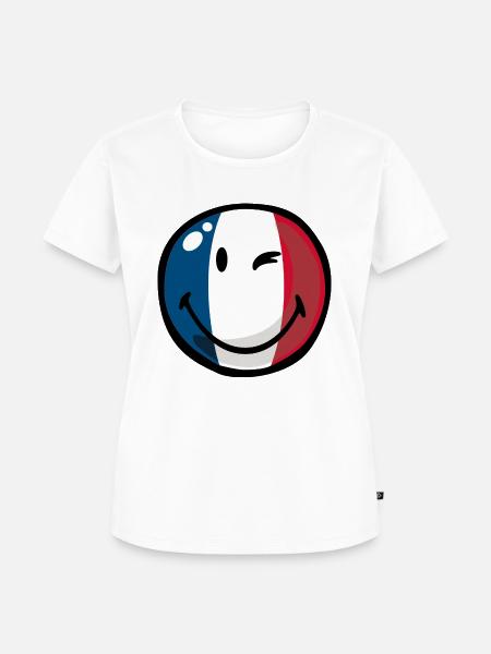 Smiley France - Frauen Premium Bio T-Shirt - Weiß