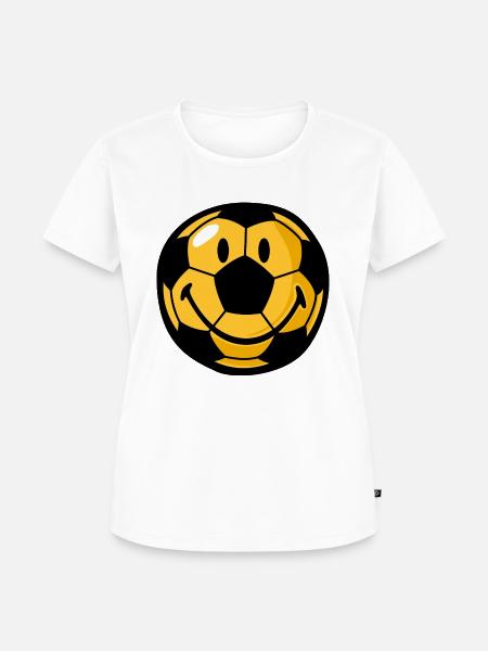 Smiley football - Frauen Premium Bio T-Shirt - Weiß