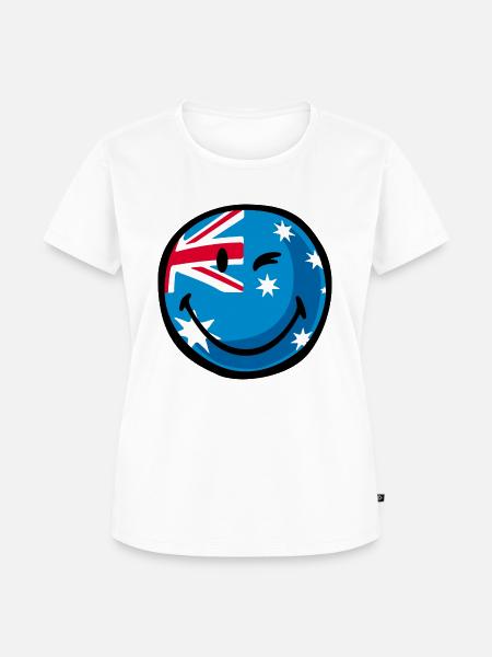 Smiley Flag Australia - Frauen Premium Bio T-Shirt - Weiß