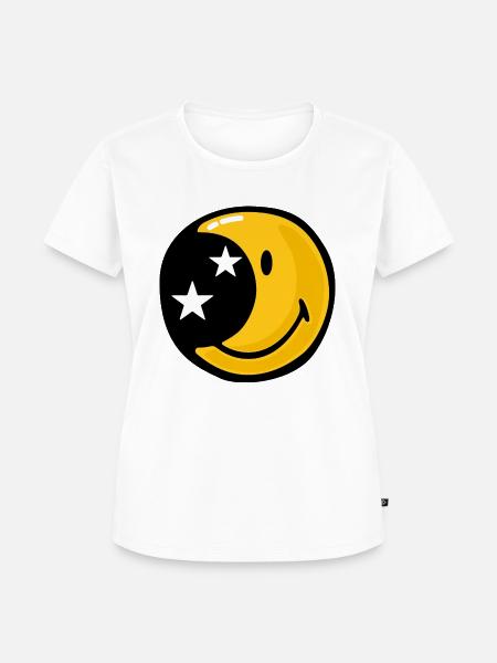 Smiley Moon Stars - Frauen Premium Bio T-Shirt - Weiß