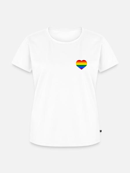Regenbogenherz - Frauen Premium Bio T-Shirt - Weiß