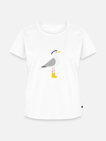 Möwe Gummistiefel - Frauen Premium Bio T-Shirt - Weiß