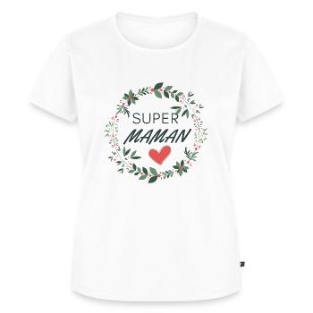 Super Maman - T-shirt Premium bio Femme - blanc - Devant - AI Model Female 172 dark (172cm)