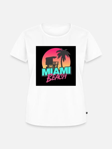 miami beach - Frauen Premium Bio T-Shirt - Weiß