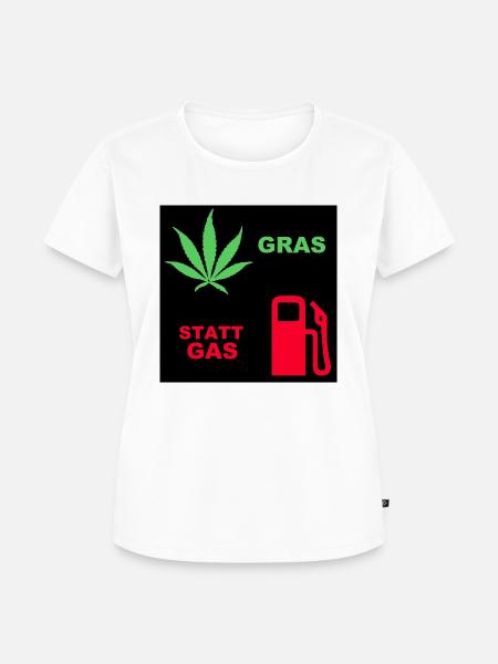 gras statt gas - Frauen Premium Bio T-Shirt - Weiß