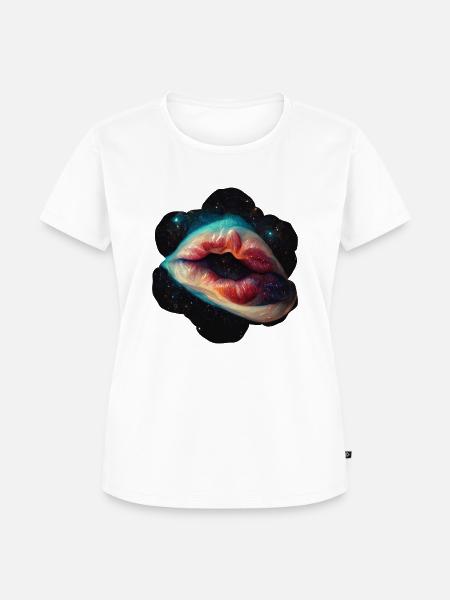 Stellare Lippen - Frauen Premium Bio T-Shirt - Weiß