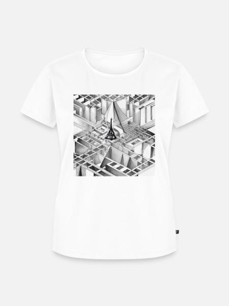 MC Escher Zeichnung des Eiffelturms - Frauen Premium Bio T-Shirt - Weiß