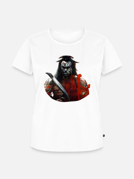 Demon Samurai - Frauen Premium Bio T-Shirt - Weiß
