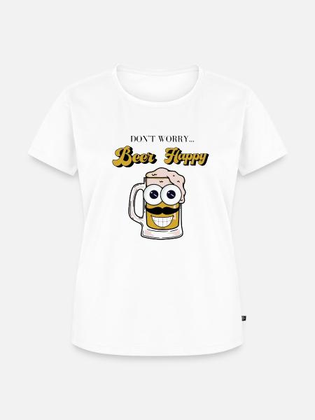 Beer Happy - Frauen Premium Bio T-Shirt - Weiß