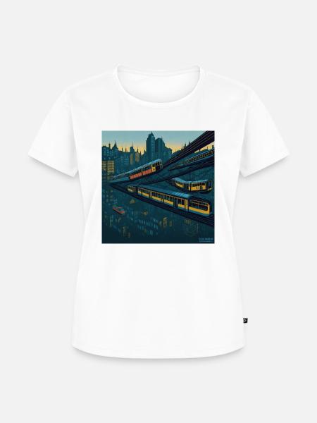 Abstrakte Schwebebahn - Frauen Premium Bio T-Shirt - Weiß