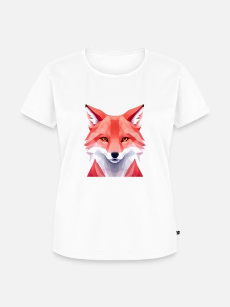 Fuchs - Polygon Kunst - Frauen Premium Bio T-Shirt - Weiß