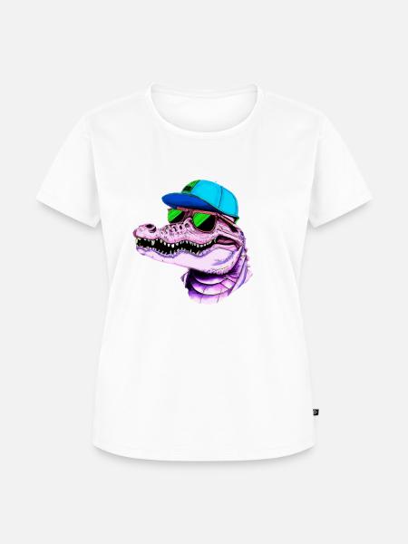 Cooler Alligator - Frauen Premium Bio T-Shirt - Weiß