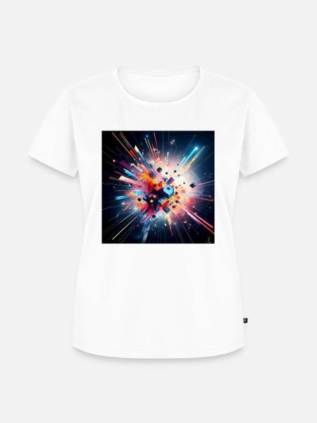 Geometrische abstrakte Explosion - Frauen Premium Bio T-Shirt - Weiß