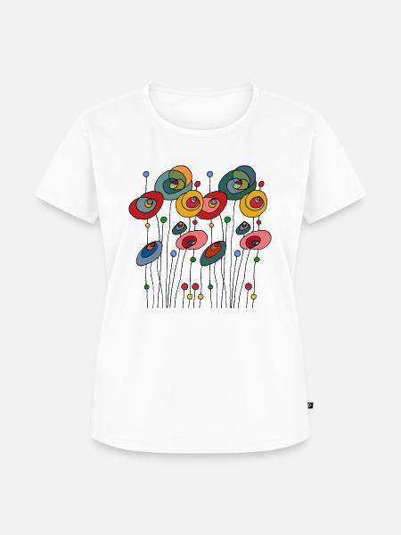 Blumen - Frauen Premium Bio T-Shirt - Weiß