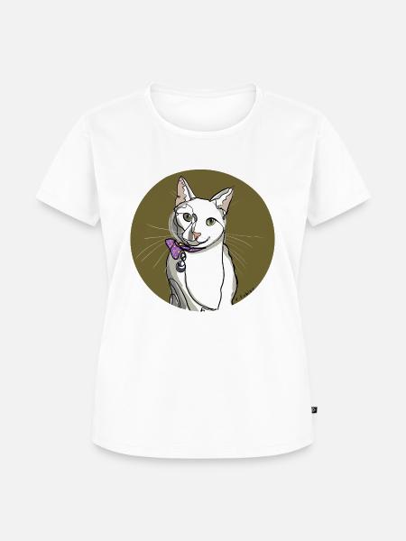 Katze Illustration - Frauen Premium Bio T-Shirt - Weiß