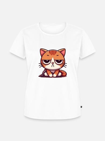 Süße Gelangweilte Katze - Frauen Premium Bio T-Shirt - Weiß