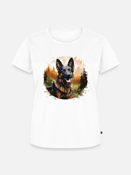 Deutscher Schäferhund im Wald - Frauen Premium Bio T-Shirt - Weiß